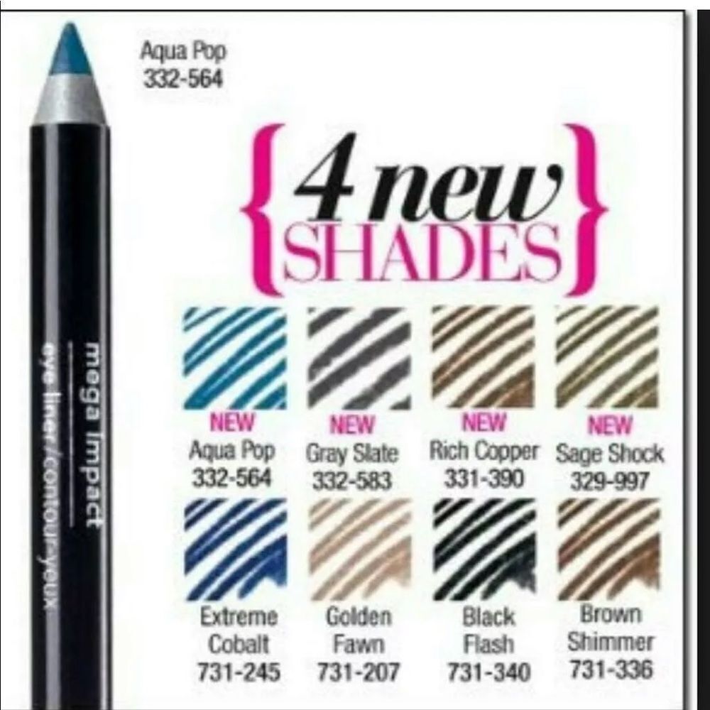 Avon Mega Impact Eye Liner Gray Slate DISCONTINUED- BUNDLE of 2